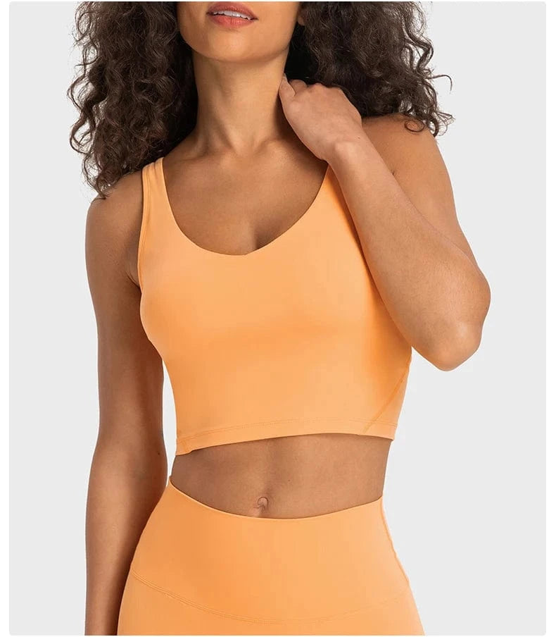 10/L / Orange 2024 Lemon Beautiful Back Fitness Female High Strength Shockproof Align Women Yoga Bra Top Running Sports Vest For Workout