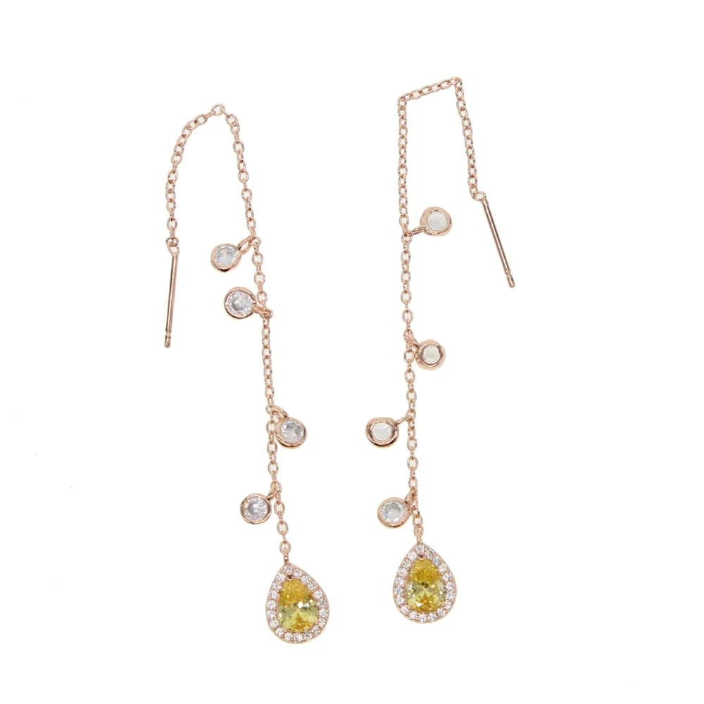 100% 925 sterling silver or brass jewelry wholesale drop shipping french romantic tassel cz drop charm earring