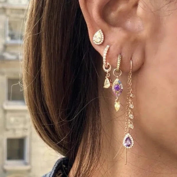 100% 925 sterling silver or brass jewelry wholesale drop shipping french romantic tassel cz drop charm earring