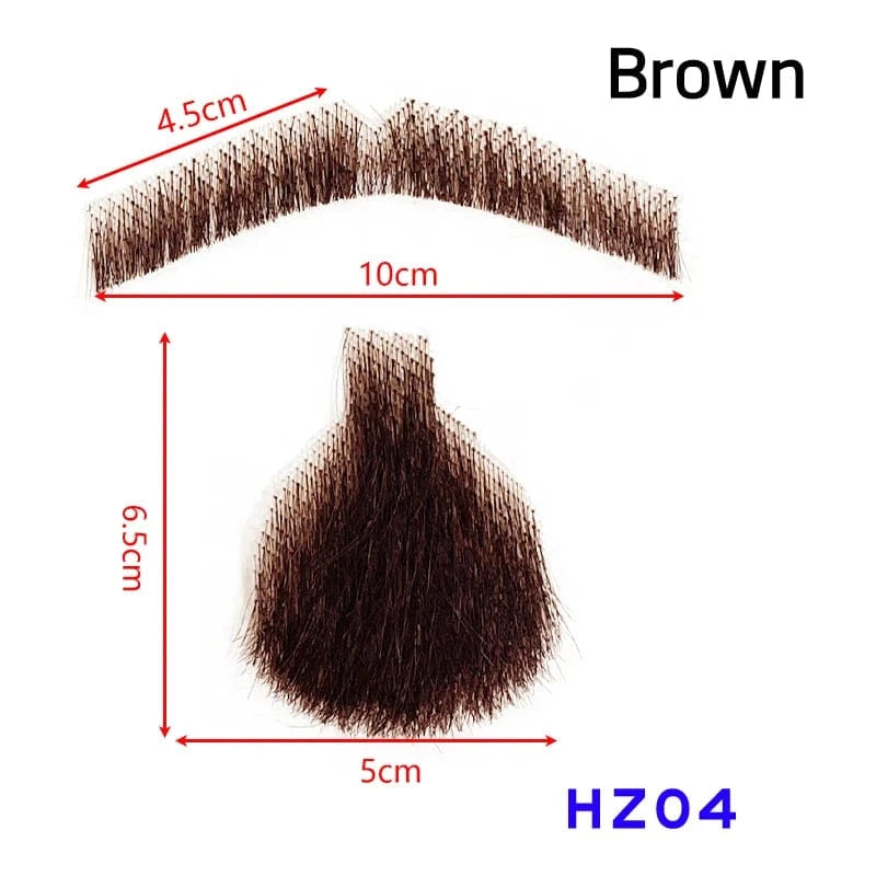 100% Virgin Human Hair men fake beard for sale, fake beards and moustaches beard wig for men, men's mustache and head hair wig