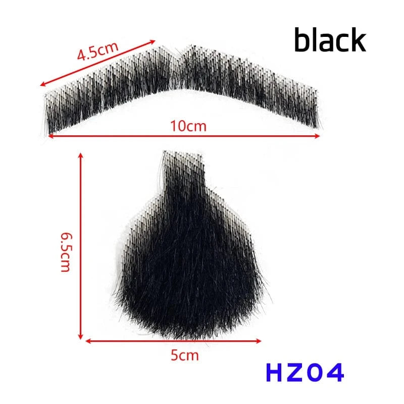 100% Virgin Human Hair men fake beard for sale, fake beards and moustaches beard wig for men, men's mustache and head hair wig