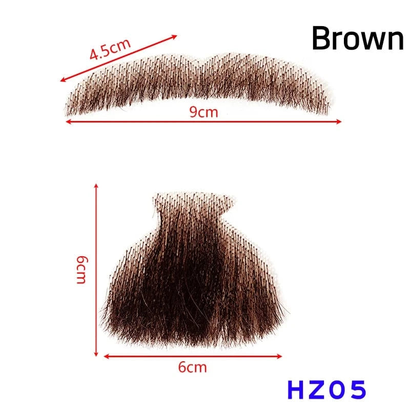 100% Virgin Human Hair men fake beard for sale, fake beards and moustaches beard wig for men, men's mustache and head hair wig