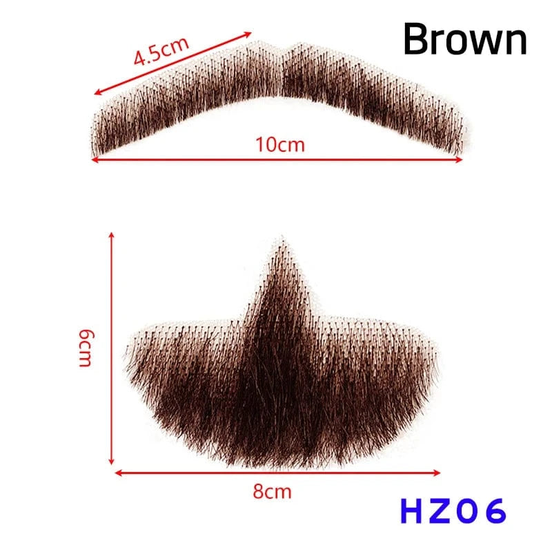 100% Virgin Human Hair men fake beard for sale, fake beards and moustaches beard wig for men, men's mustache and head hair wig