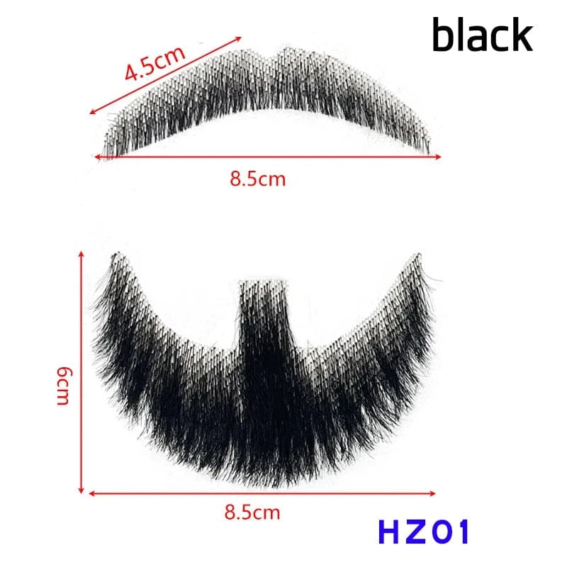 100% Virgin Human Hair men fake beard for sale, fake beards and moustaches beard wig for men, men's mustache and head hair wig