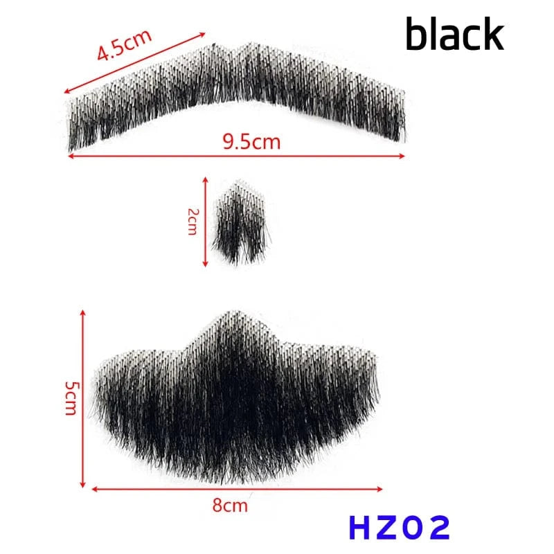 100% Virgin Human Hair men fake beard for sale, fake beards and moustaches beard wig for men, men's mustache and head hair wig