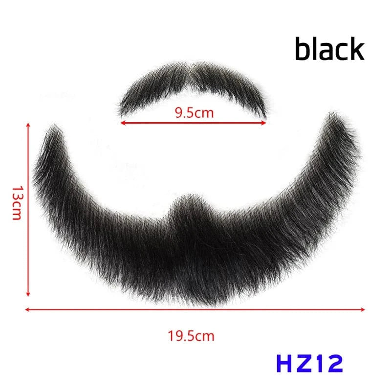 100% Virgin Human Hair men fake beard for sale, fake beards and moustaches beard wig for men, men's mustache and head hair wig