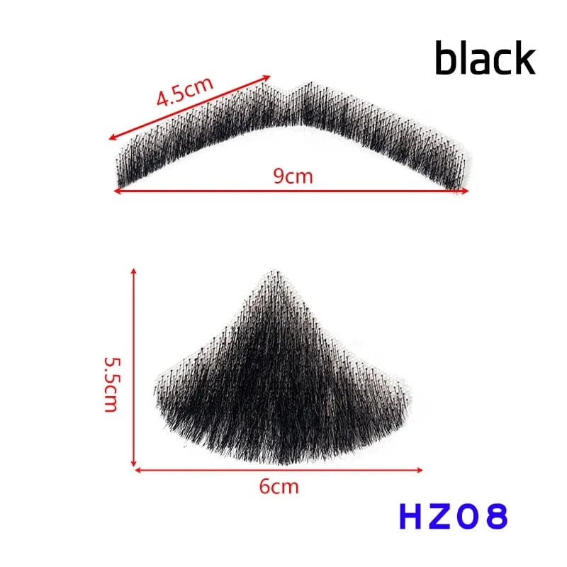 100% Virgin Human Hair men fake beard for sale, fake beards and moustaches beard wig for men, men's mustache and head hair wig