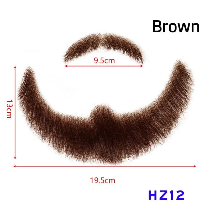 100% Virgin Human Hair men fake beard for sale, fake beards and moustaches beard wig for men, men's mustache and head hair wig