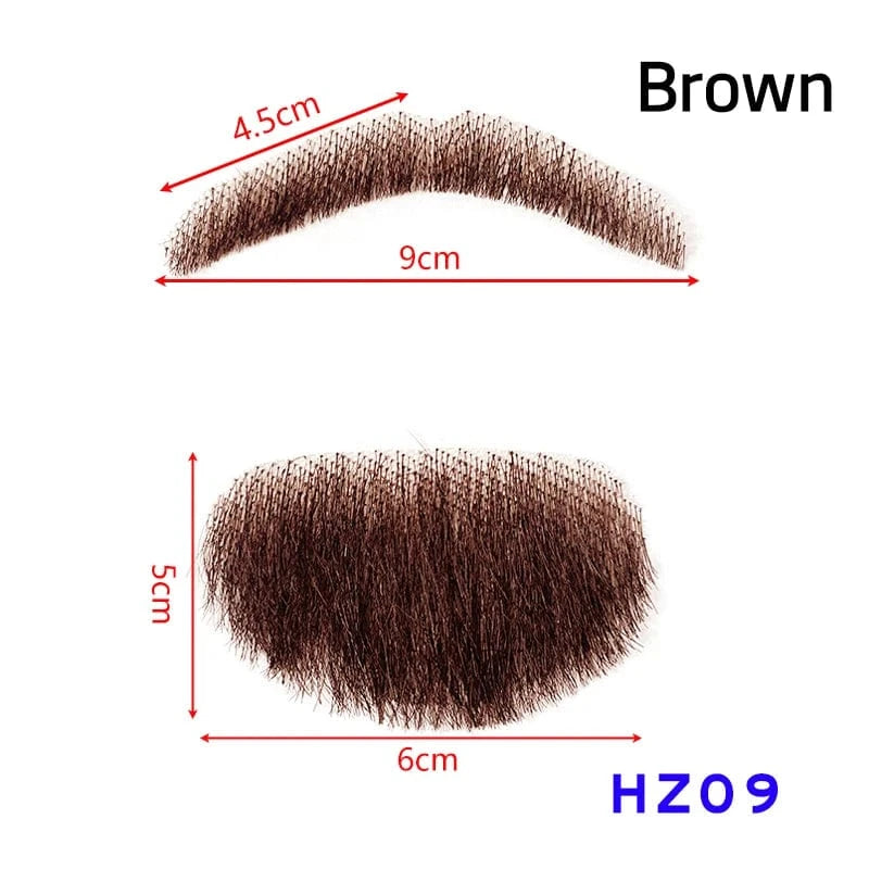 100% Virgin Human Hair men fake beard for sale, fake beards and moustaches beard wig for men, men's mustache and head hair wig