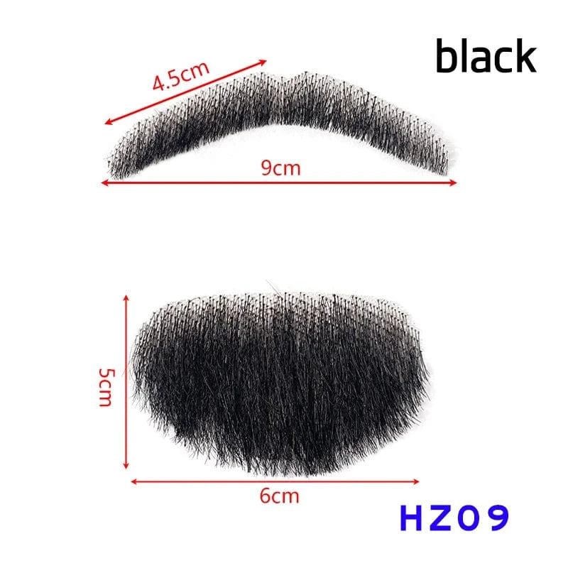 100% Virgin Human Hair men fake beard for sale, fake beards and moustaches beard wig for men, men's mustache and head hair wig