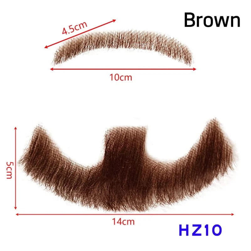 100% Virgin Human Hair men fake beard for sale, fake beards and moustaches beard wig for men, men's mustache and head hair wig