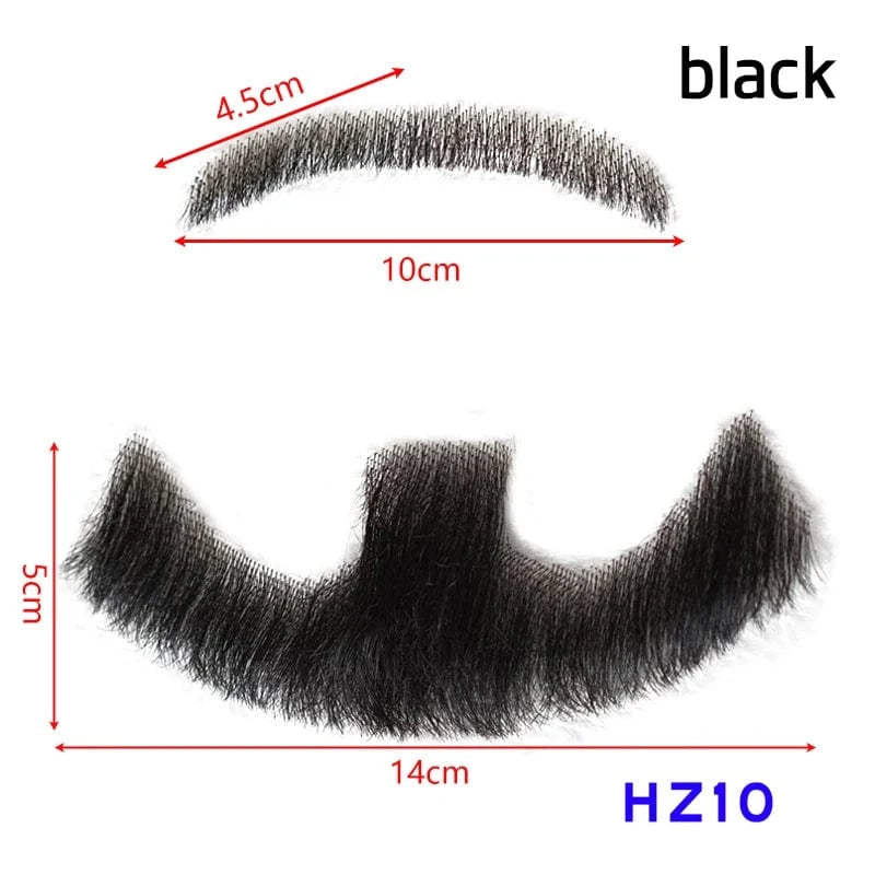 100% Virgin Human Hair men fake beard for sale, fake beards and moustaches beard wig for men, men's mustache and head hair wig