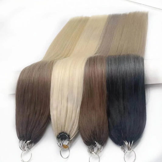 100% virgin/remy cuticle human easy use and most invisible big circle feather hair extensions hot sell ombre colour