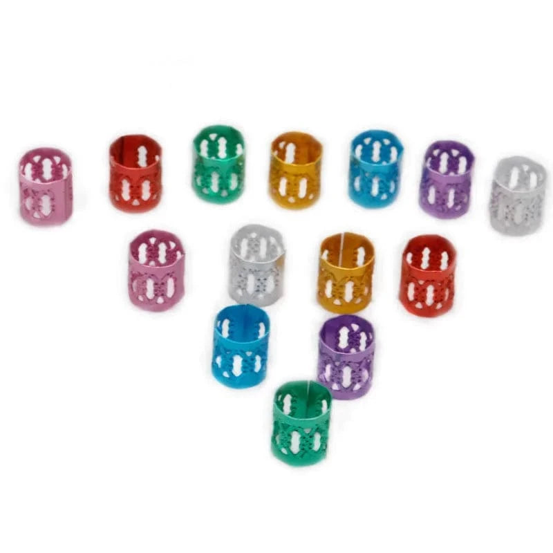100pcs  Hair Beads For Dreadlocks Braid Cuff Clip Red Silver Golden Blue Green Crochet Braid Tools Braid Accessories Hair Beads
