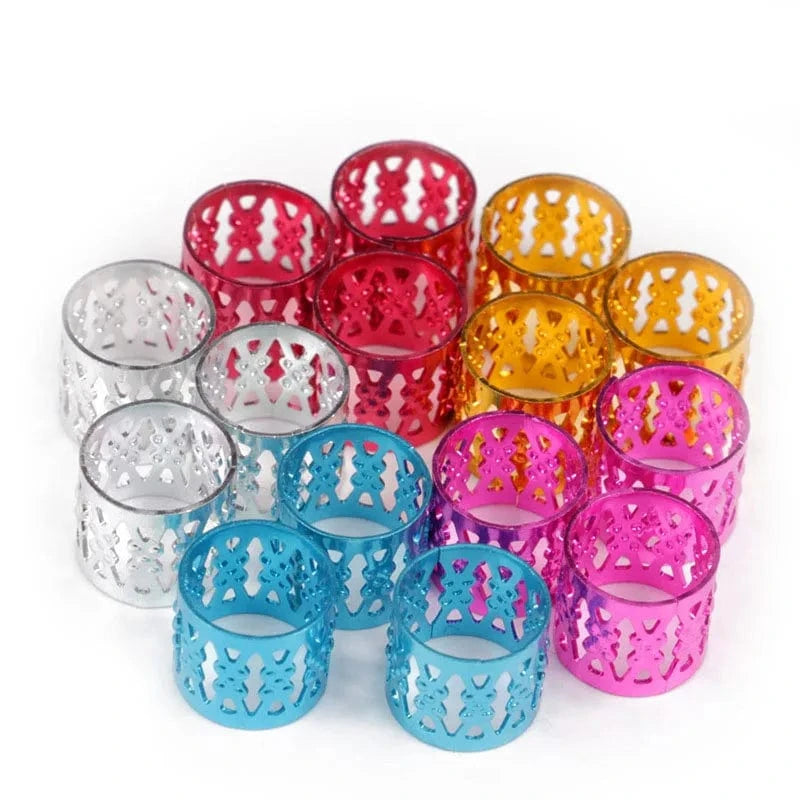 100pcs  Hair Beads For Dreadlocks Braid Cuff Clip Red Silver Golden Blue Green Crochet Braid Tools Braid Accessories Hair Beads