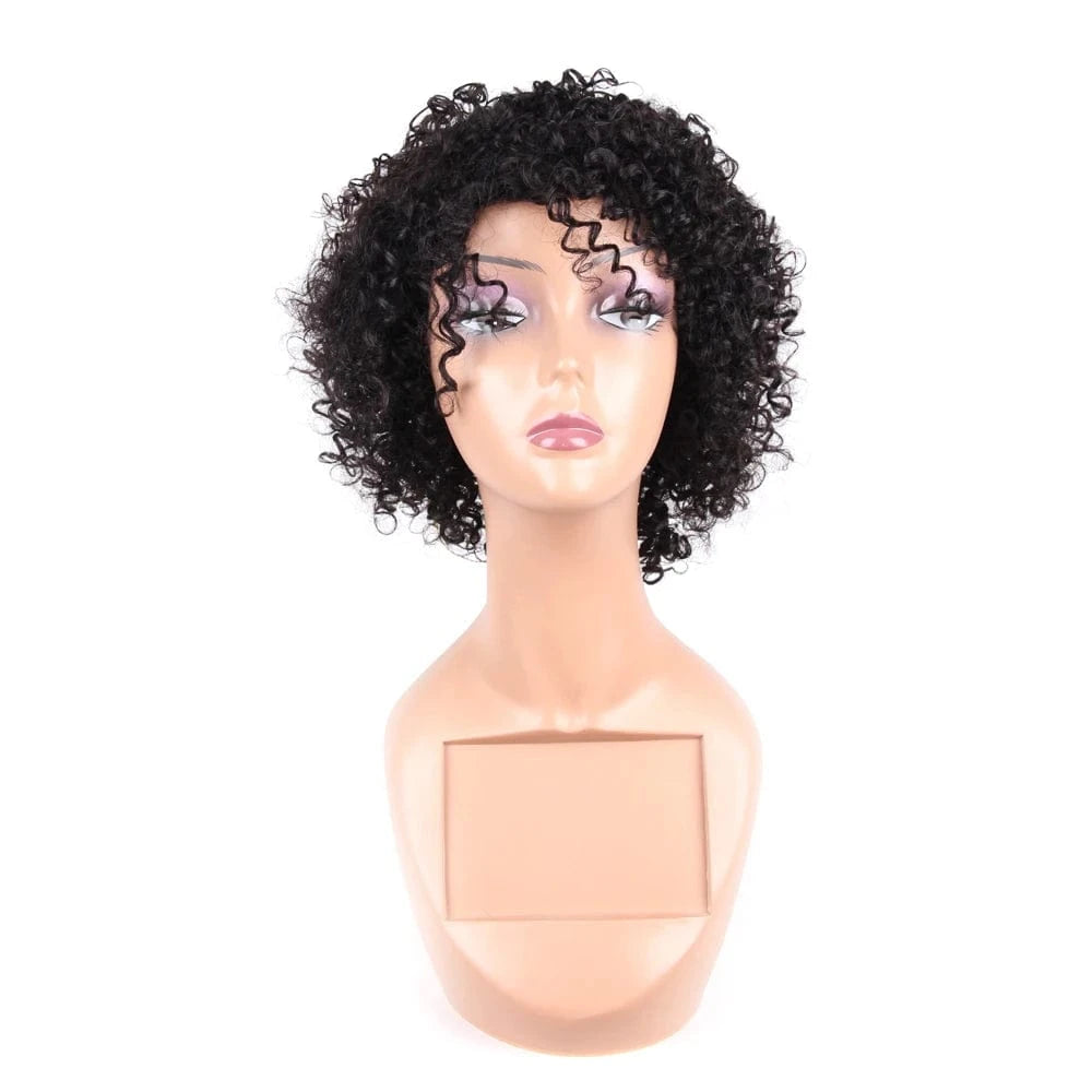 10709 #2 Hair Straight Wig Peruvian Remy Hair Mid-Length Human Hair Wigs For Women Natural Color Full Machine Made Wigs With Bang