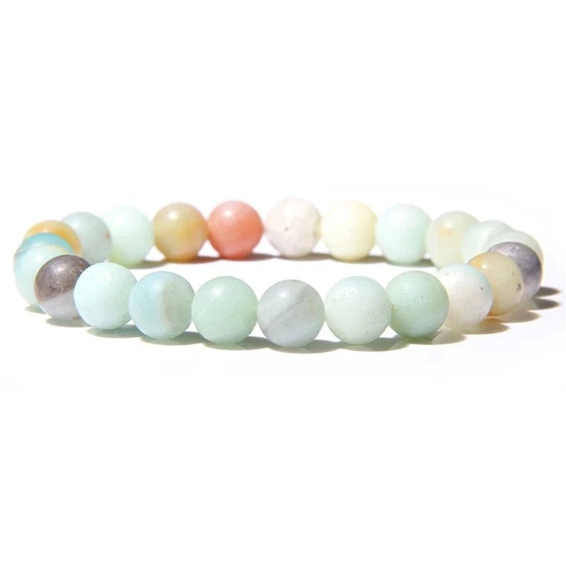 10mm / 19CM / amazonite 8mm Gorgeous Semi-Precious Gemstones Round Beads Energy Power Crystal Reiki Healing Elastic Stretch Bracelet for Women Men Gifts