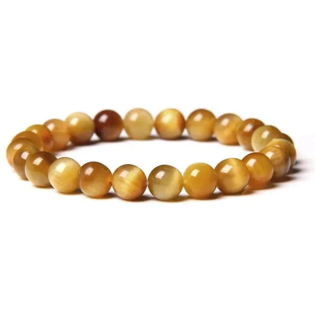 10mm / 19CM / gold tiger eye 8mm Gorgeous Semi-Precious Gemstones Round Beads Energy Power Crystal Reiki Healing Elastic Stretch Bracelet for Women Men Gifts