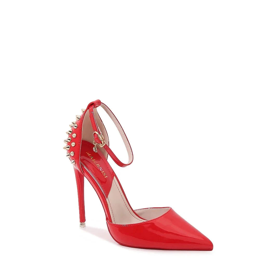 11.5 / Red Lace Up Thin Heels Pointed Toe 12cm Elegant Bride Full Dress Party Show Models Shallow Sandals Bride Sexy Fetish Nightclub Lady