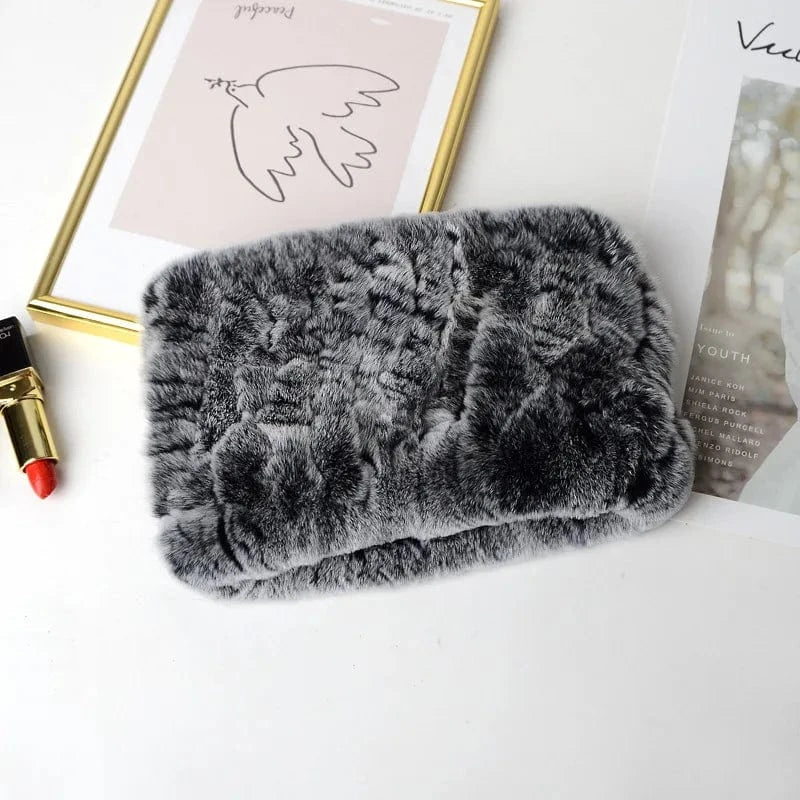 11 Winter Knit Rex Rabbit Fur Headbands High Elastic Knitted Neck Warmer Scarves for Women