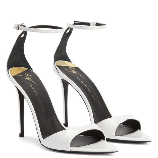 118310 DEleventh  shoes women  branded new style women's high heels pointed toe color matching buckle fashion shoes stilettos
