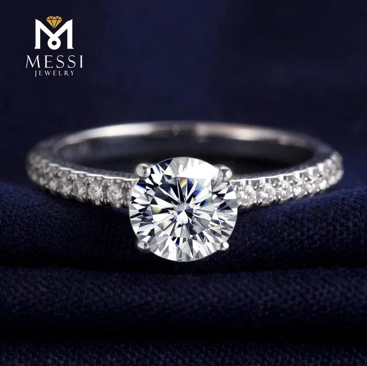 12 / 18k White Messi Jewelry 14k gold gram price wholesale moissanite diamond ring for women wedding rings