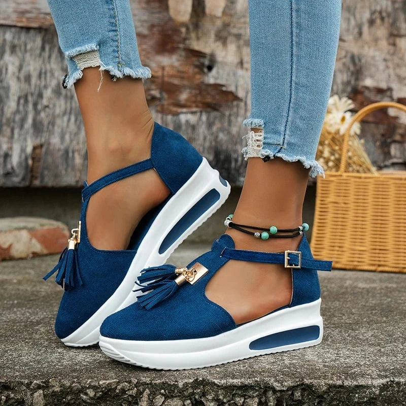 12 / 37 / Blue New Arrival Cheap Price Women Leisure Shoes Ladies Girl Sandals Shoes Tassel Casual Shoes Size 43/12