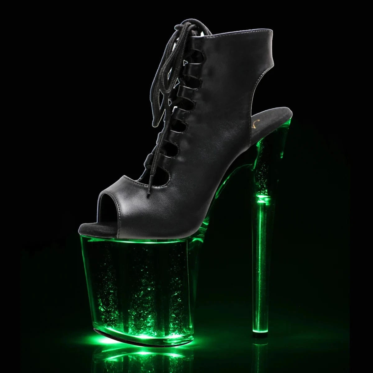 12 / Matte Exotic Dancer Boots 20cm Platform Lace Up Ankle Boots Stripper Heels Pole Dance Flash Thin Heels Peep Toe Gothic Gladiator Model