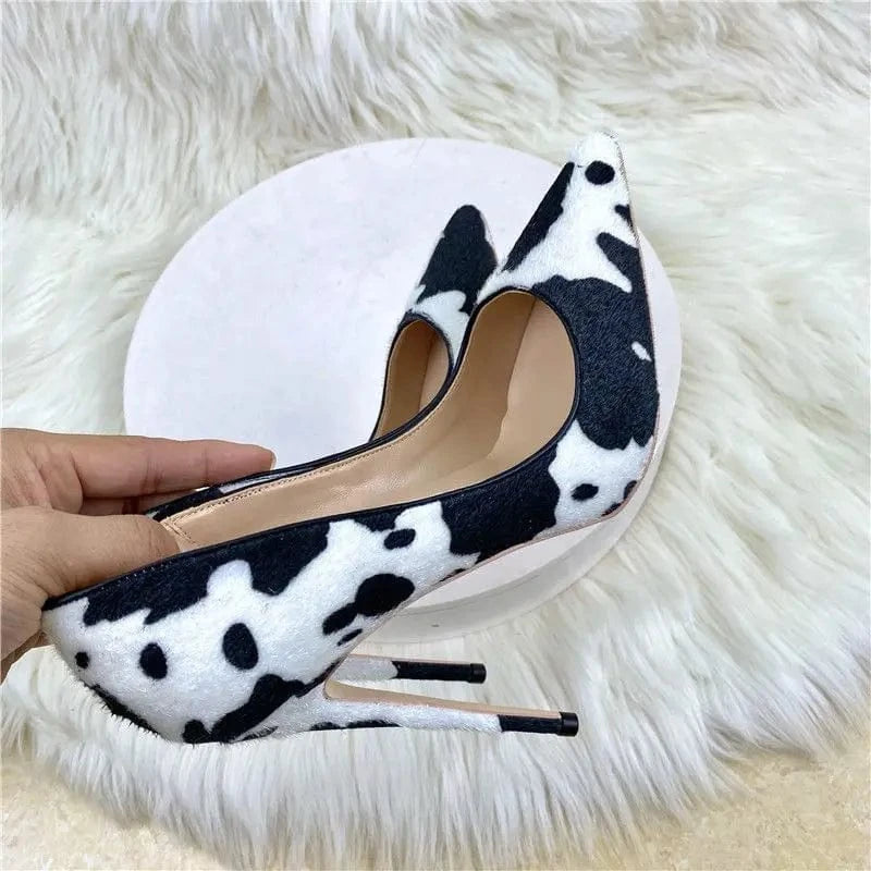12CM/10CM/8CM Cow Skin Kadin Sandalet Anti-slip Outsole Plus Size 2024 Stilettos Job Shoe Women's High Heels