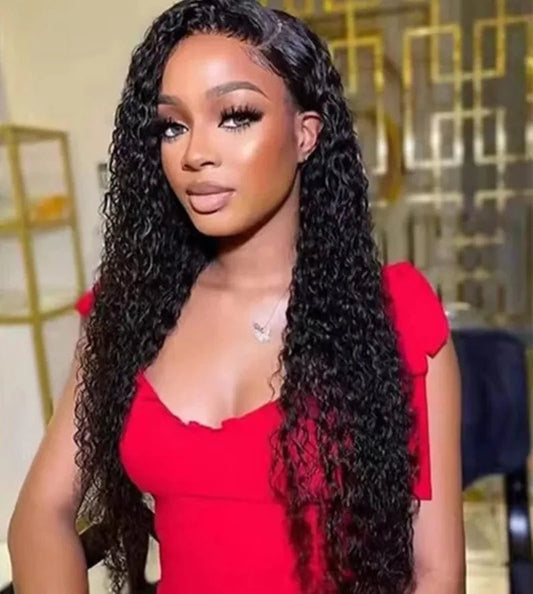 130% Transparent hd Lace Wig for American  Women brazilian  Deep Wave  hd Lace Frontal Wigs  Raw Human Hair Lace Front