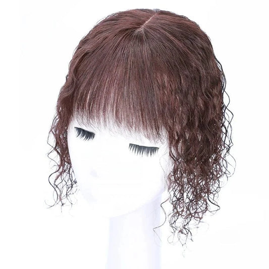 13x14cm Cover White Hair Curly Hair Silk Base Real Human India Hair Topper for Women 150% Density 8 inch 10 inch 14 inch