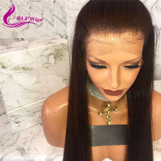 13x4 13x6 HD Lace Frontal Wig For Black Women, Bone Straight Human Hair Wig, 30 Inch Straight Hair Wigs