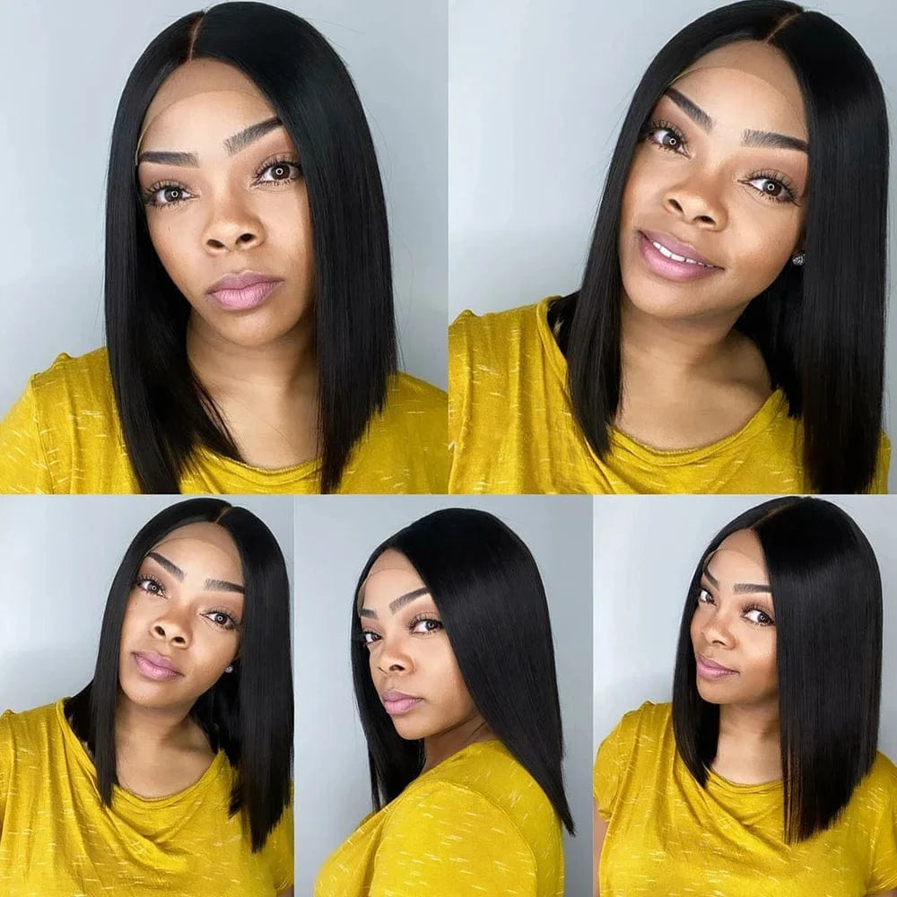 13x4 Lace Front Wigs 180 Density Straight HD Lace Frontal Wigs Pre Plucked with Baby Hair Glueless Brazilian Lace Frontal Wigs