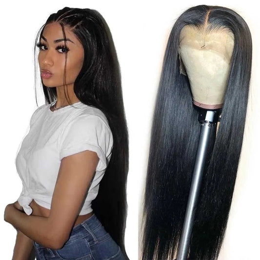 13x4 Lace Front Wigs 180 Density Straight HD Lace Frontal Wigs Pre Plucked with Baby Hair Glueless Brazilian Lace Frontal Wigs