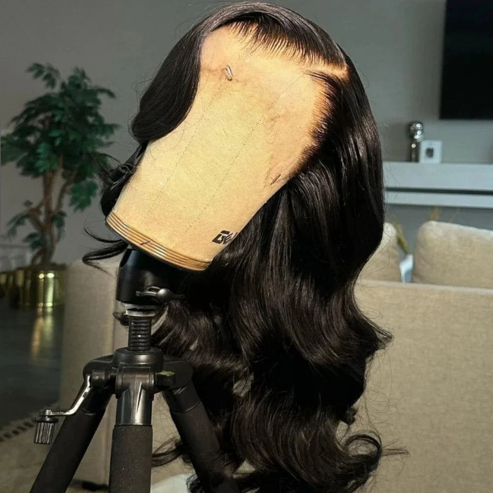 13x4 Transparent hd Lace Wig for American Black Women body Wave 13x4 hd Lace Frontal Wigs 24 Inch Wig Raw Human Hair Lace Front