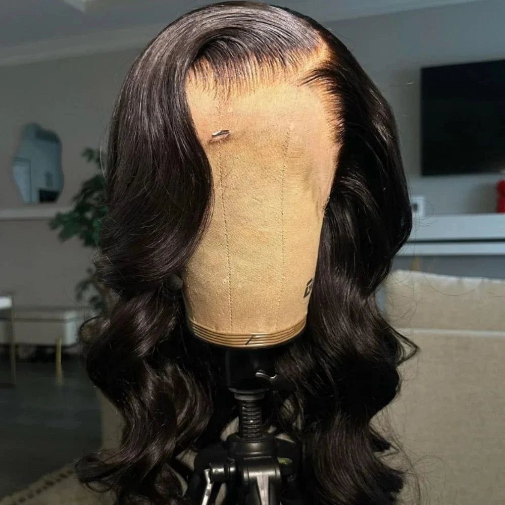 13x4 Transparent hd Lace Wig for American Black Women body Wave 13x4 hd Lace Frontal Wigs 24 Inch Wig Raw Human Hair Lace Front