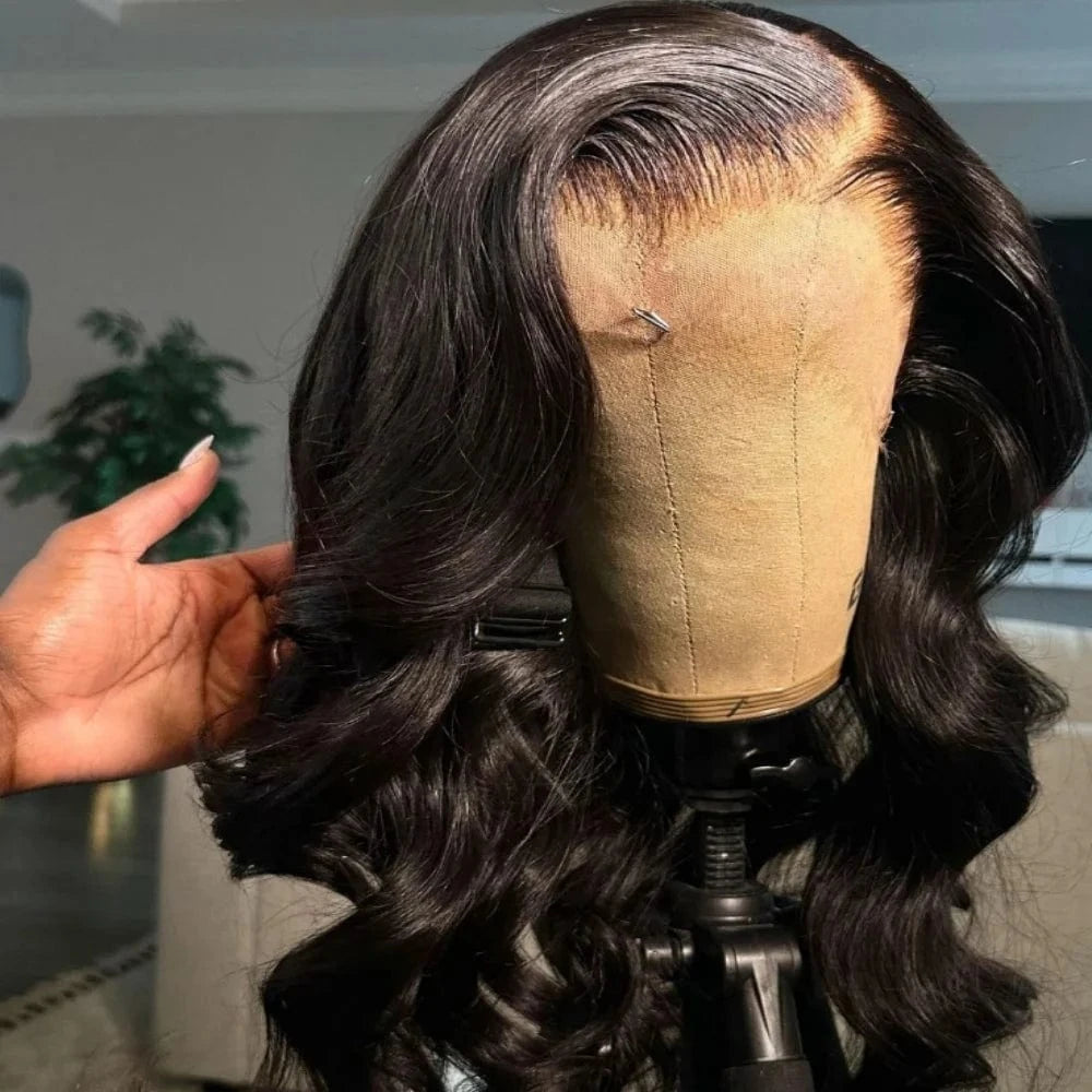 13x4 Transparent hd Lace Wig for American Black Women body Wave 13x4 hd Lace Frontal Wigs 24 Inch Wig Raw Human Hair Lace Front