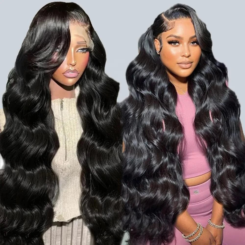13x6 Body Wave Lace Front Wigs Pre Plucked 180% Density Transparent Lace Frontal Wig Human Hair for Black Women With Baby Hair