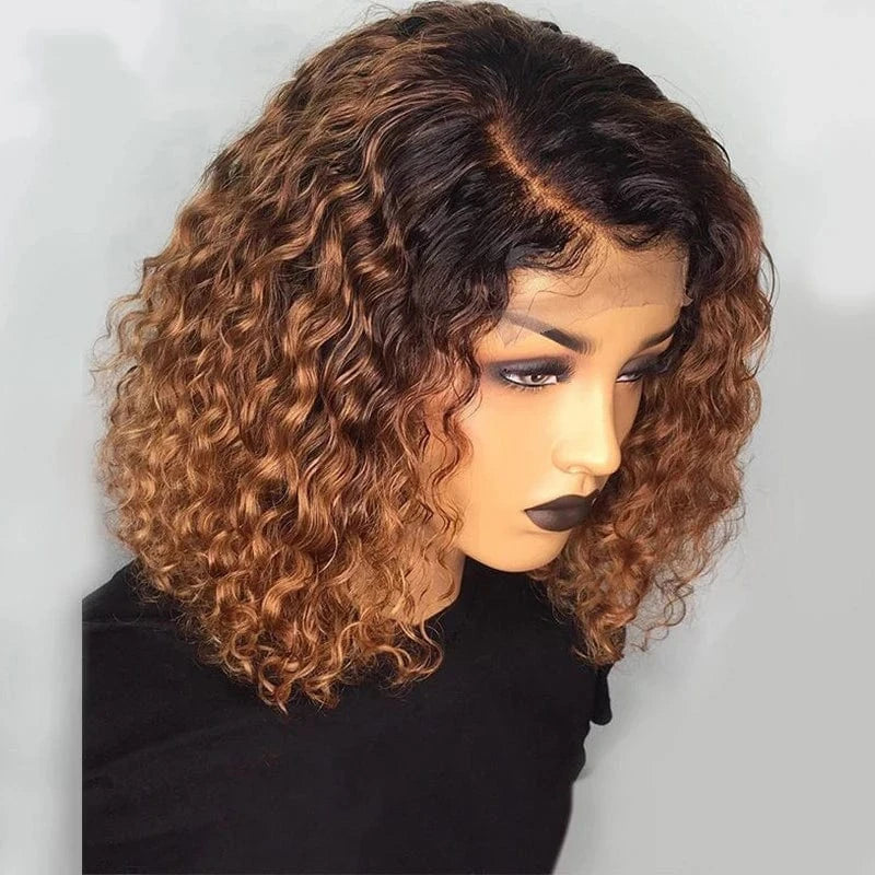 13x6 Lace Front Wigs Human Hair Bob 150% Density Glueless Lace Front Wigs Pre Plucked With Baby Hair Short Brazilian Deep Curly