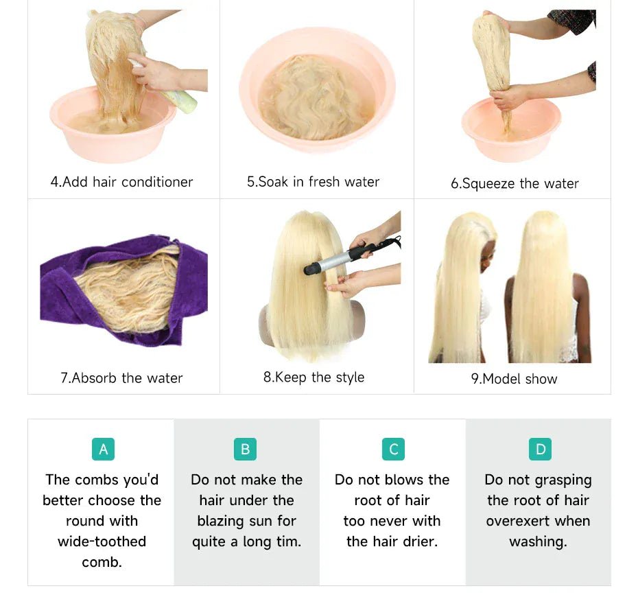 13x6 Lace Frontal Wig Brazilian Straight Full Lace Human Hair Wig 2 Tone Dark Root 1B 613 Ombre Blonde Lace Front Wigs for Women - SN Wigs & More