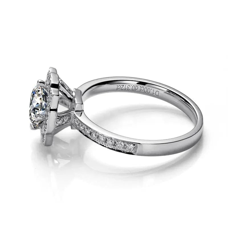 14 / 18k Messi Gold Jewelry 14k white gold price 1carat diamond moissanite ring for Thailand
