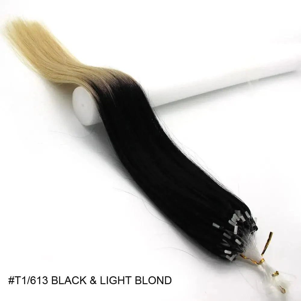 14-26inch 100s Easy Loop/Micro Ring Beads Remy Human Hair Extensions Ombre Hair Straight In stock dropship