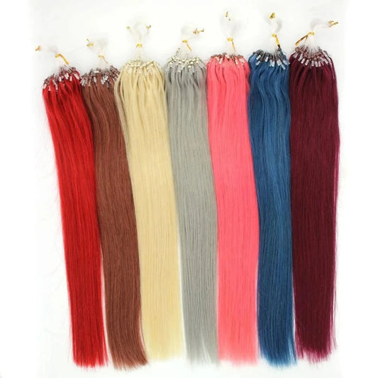 14-26inch 100s Easy Loop/Micro Ring Beads Remy Human Hair Extensions Ombre Hair Straight In stock dropship