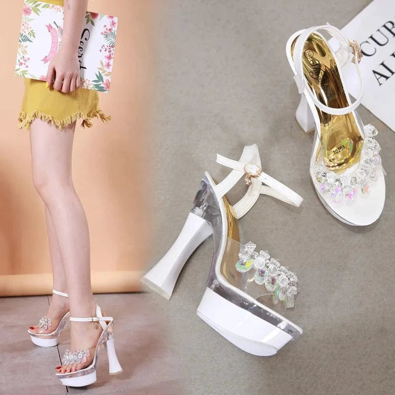 14.5 cm supper high heels Wholesale ladies leather shoes manufacturers high heels sandals for women party leisure