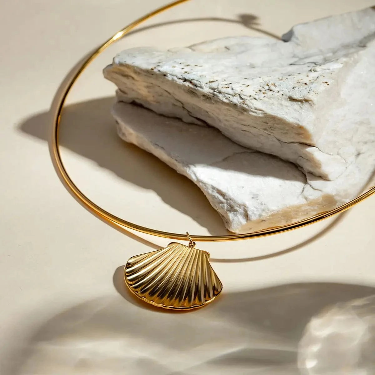 14.5cm / N2161 N2161 Jewelry Ocean Series Stainless Steel Choker Necklace Smooth Shell Pendant Collar Neck Choker Girls