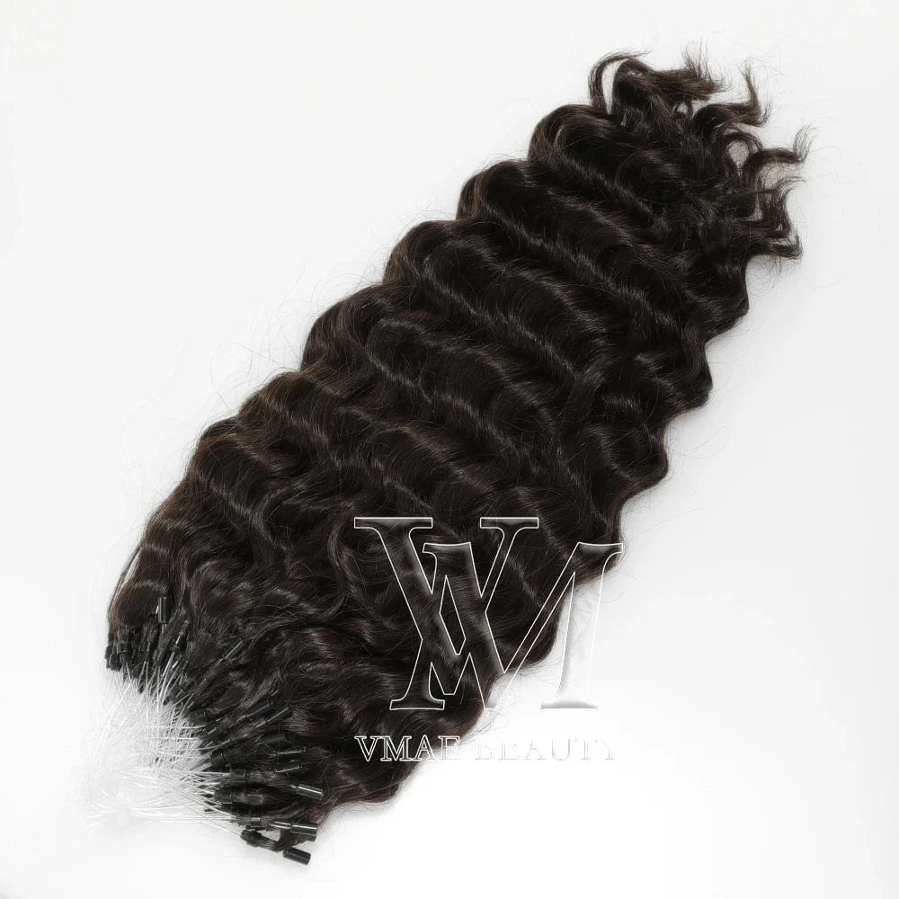 14 Inches / #2 3B Vmae Remy Virgin Brazilian 100g 1g/s Wavy Loose Water Wave Keratin Micro Loop Ring Human Hair Extensions
