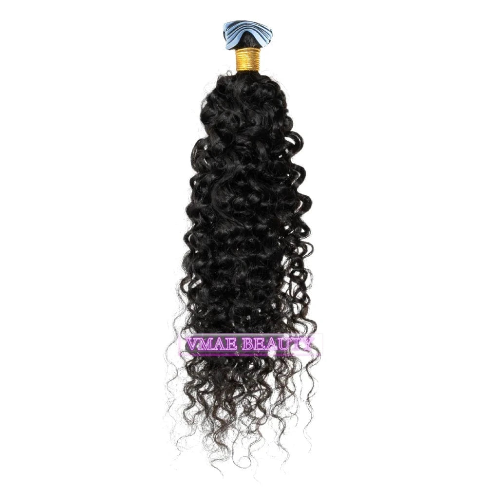 14 Inches / 3A VMAE Pre Bonded Mongolian Hair Cuticle Aligned Remy Hair Natural Color 3A 3B 3C Kinky Curly Tape Ins 100g Keratin Human Hair