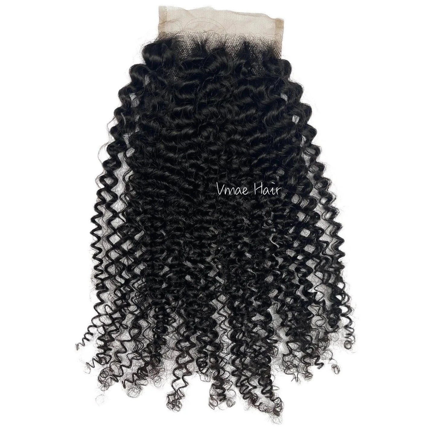 14 Inches / Deep Curly C VMAE Wholesale Cuticle Aligned Raw Vietnamese Hair Afro Kinky Curly Transparent 5*5 HD Lace Closure Human Virgin Extensions