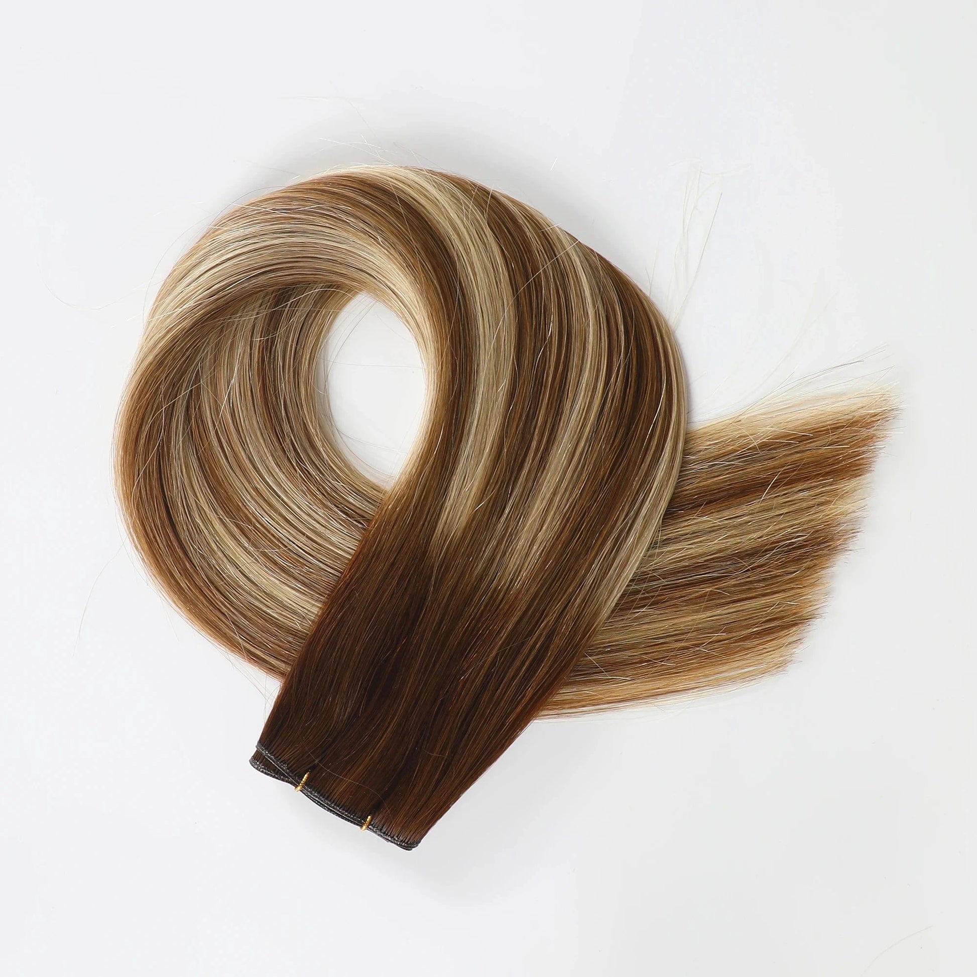 14 Inches / P4/613/T4 Goodluck 2024 Human Hair Supplier Russian Thin Invisible Genius Weft Hair Extensions Double Drawn Human Hair Genius Weft
