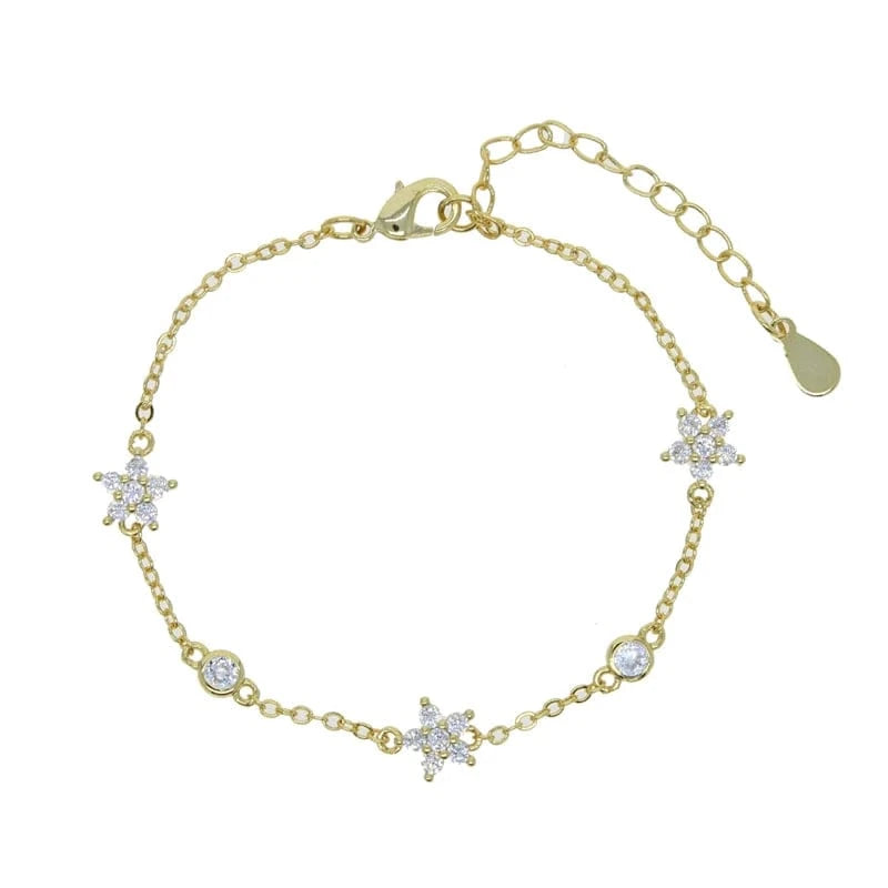 15+4cm / B211-g-white New Arrived High Quality Unique Minimal Delicate Cute Lovely Flower Charm Rainbow Colorful CZ Choker Chain Necklace Jewelry